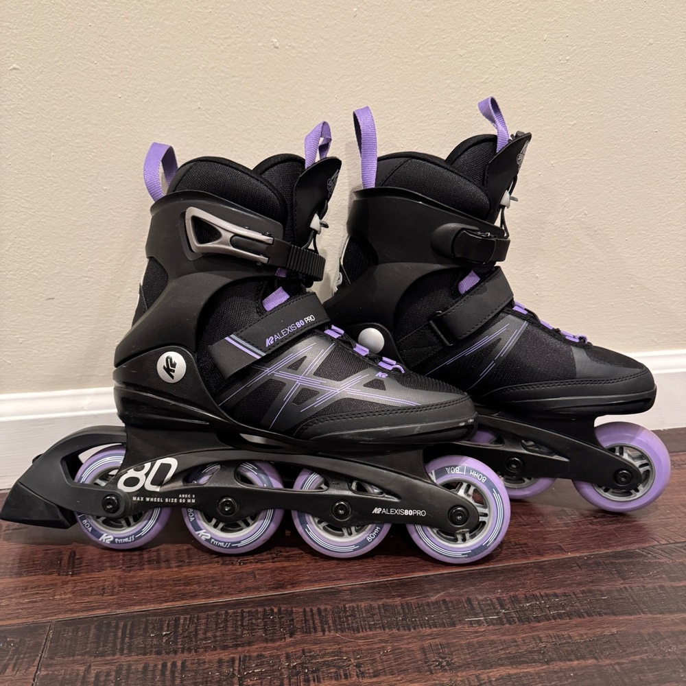 K2 Alexis 80 Pro Inline Skates Black and Purple